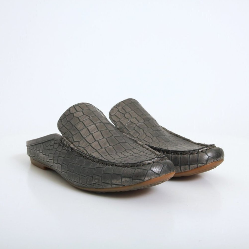 NWB Born Capricornβ Croc Embossed Leather Mules